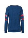 Casual Floral Print Patchwork Long Sleeve O-neck Women T-shirts