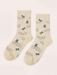 1pair Bee Pattern Socks 1pair Bee Pattern Socks