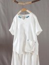 Solid Color Frog Button With Pocket T-shirt