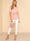 Self Belt Keyhole Back Solid Top