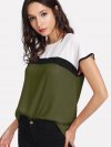 Keyhole Back Color-block Top