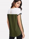 Keyhole Back Color-block Top
