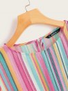 Colorful Striped Knotted Front Top