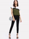 Keyhole Back Color-block Top